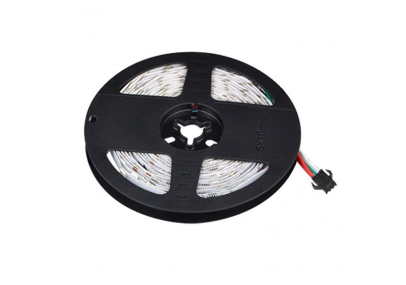 Ruban LED intelligent IC RGB 12V DC-14,4 W/m-IP20-60 LED/m-Largeur 10mm-5m - B1574RGB - Barcelona LED Ruban LED intelligent IC RGB 12V DC-14,4 W/m-IP20-60 LED/m-Largeur 10mm-5m - B1574RGB - Barcelona LED