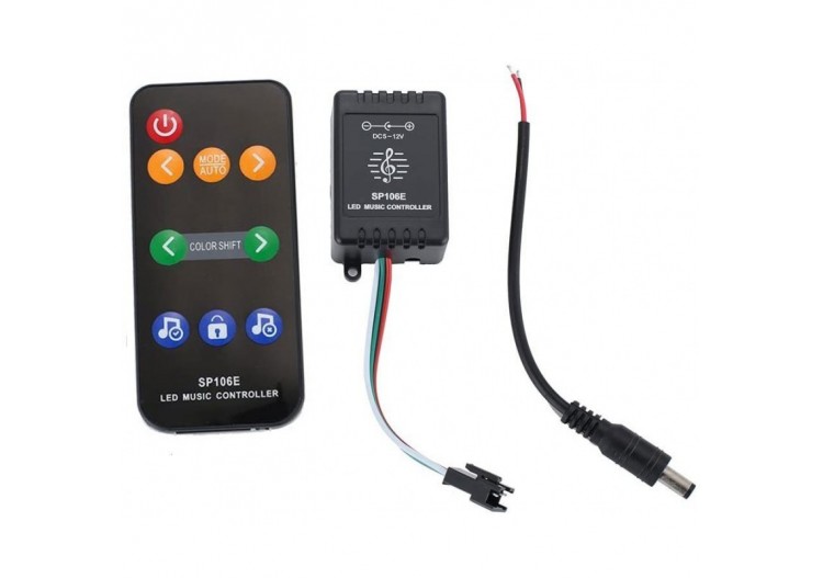 Contrôleur musical LED IC Pixel RGB/RGBW avec télécommande-5-12V DC-600 pixels - SP106E - Barcelona LED 2