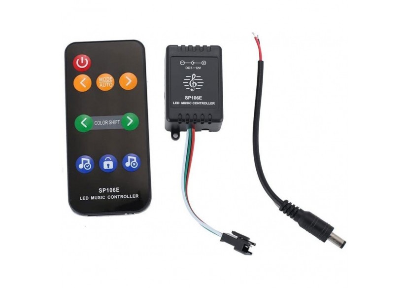 Contrôleur musical LED IC Pixel RGB/RGBW avec télécommande-5-12V DC-600 pixels - SP106E - Barcelona LED
