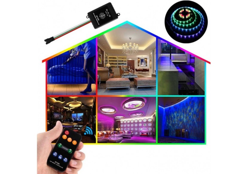 Contrôleur musical LED IC Pixel RGB/RGBW avec télécommande-5-12V DC-600 pixels - SP106E - Barcelona LED