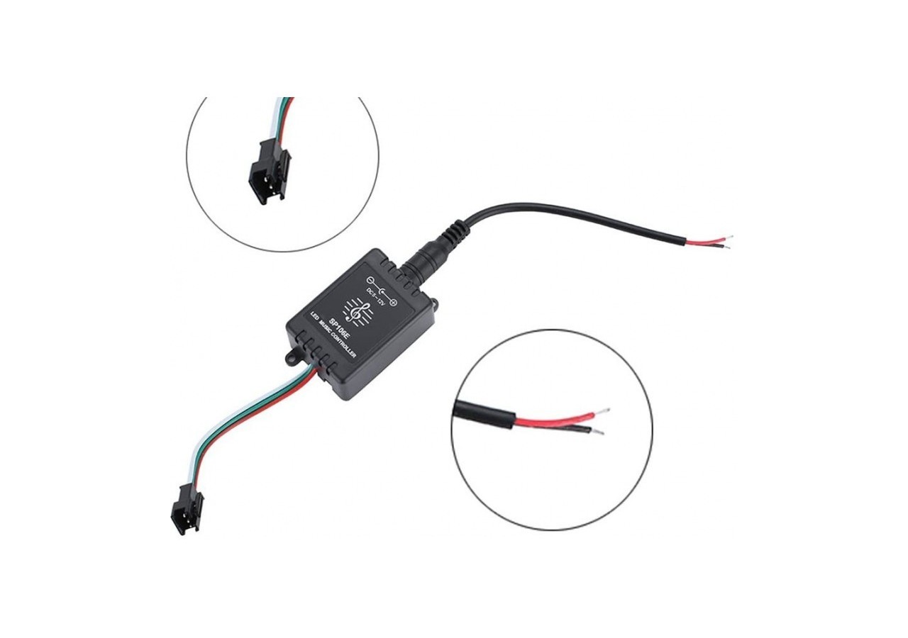 Contrôleur musical LED IC Pixel RGB/RGBW avec télécommande-5-12V DC-600 pixels - SP106E - Barcelona LED