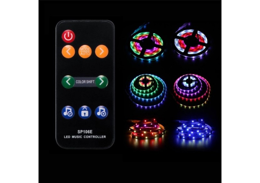 Contrôleur musical LED IC Pixel RGB/RGBW avec télécommande-5-12V DC-600 pixels - SP106E - Barcelona LED