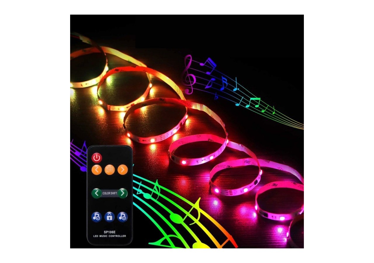 Contrôleur musical LED IC Pixel RGB/RGBW avec télécommande-5-12V DC-600 pixels - SP106E - Barcelona LED