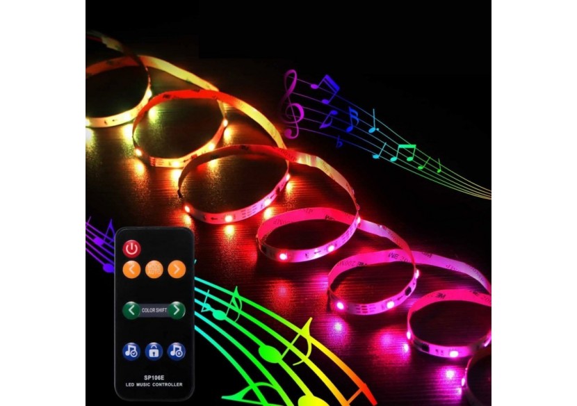 Contrôleur musical LED IC Pixel RGB/RGBW avec télécommande-5-12V DC-600 pixels - SP106E - Barcelona LED