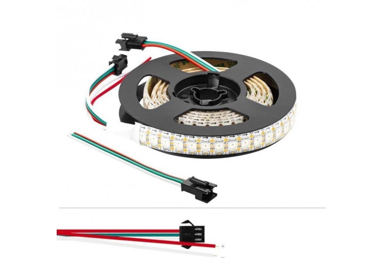 Ruban LED intelligent IC RGB 5V DC-IP20-21,6W/m-144 LED/m-Largeur 12mm-2m - B1573RGB - Barcelona LED