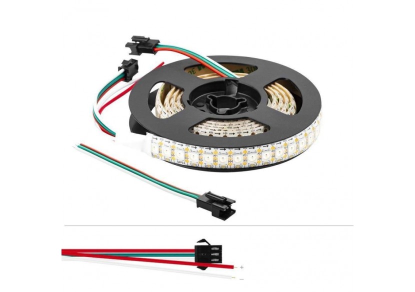 Ruban LED intelligent IC RGB 5V DC-IP20-21,6W/m-144 LED/m-Largeur 12mm-2m - B1573RGB - Barcelona LED Ruban LED intelligent IC RGB 5V DC-IP20-21,6W/m-144 LED/m-Largeur 12mm-2m - B1573RGB - Barcelona LED