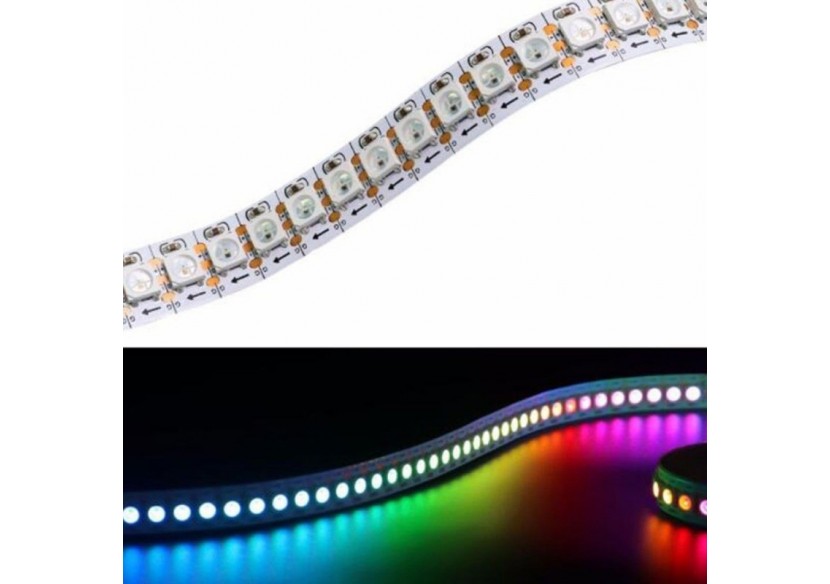 Ruban LED intelligent IC RGB 5V DC-IP20-21,6W/m-144 LED/m-Largeur 12mm-2m - B1573RGB - Barcelona LED Ruban LED intelligent IC RGB 5V DC-IP20-21,6W/m-144 LED/m-Largeur 12mm-2m - B1573RGB - Barcelona LED
