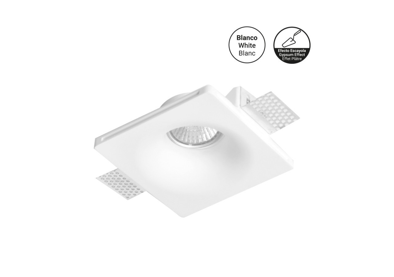 Support spot à encastrer en plâtre pour ampoule GU10 - B254 - Barcelona LED
