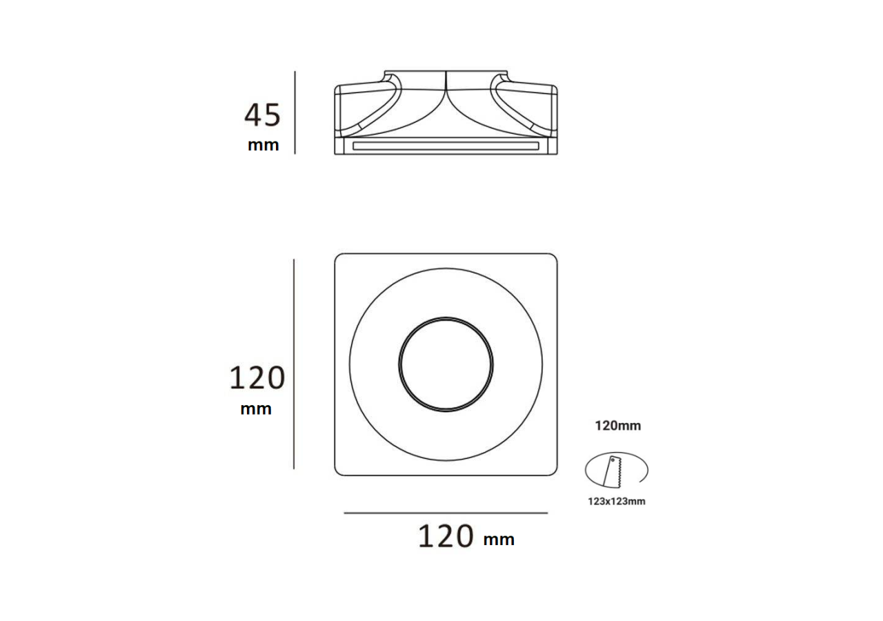 Support spot à encastrer en plâtre pour ampoule GU10 - B254 - Barcelona LED
