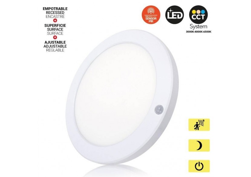 Plafonnier LED rond 18 W – capteur de mouvement PIR + CCT - B1294-S-CCT - Barcelona LED
