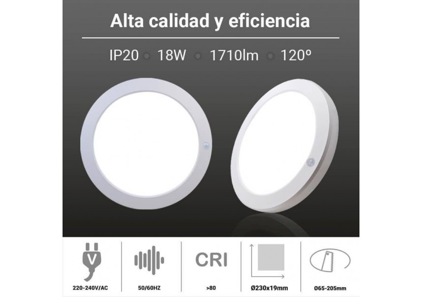 Plafonnier LED rond 18 W – capteur de mouvement PIR + CCT - B1294-S-CCT - Barcelona LED