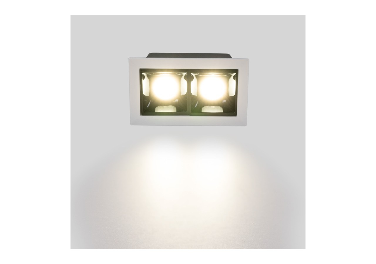 Spot linéaire LED encastrable double 4W-UGR18-IRC90-Puce OSRAM - B1218-4W-B-BN - Barcelona LED