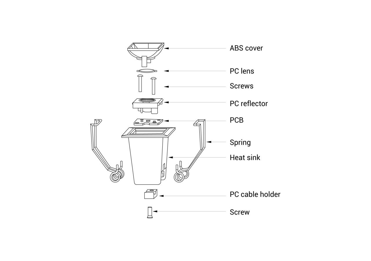 Spot LED encastrable carré 2W-UGR18-IRC90-Puce OSRAM - B1218-2W-N-BN - Barcelona LED