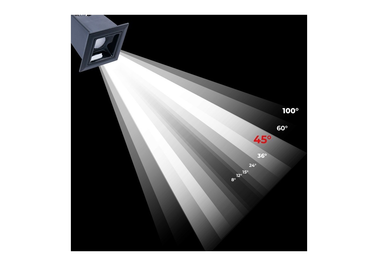 Spot LED encastrable carré 2W-UGR18-IRC90-Puce OSRAM - B1218-2W-N-BN - Barcelona LED