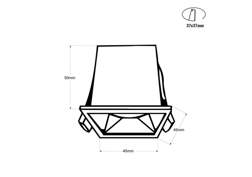 Spot LED encastrable carré 2W-UGR18-IRC90-Puce OSRAM - B1218-2W-N-BN - Barcelona LED