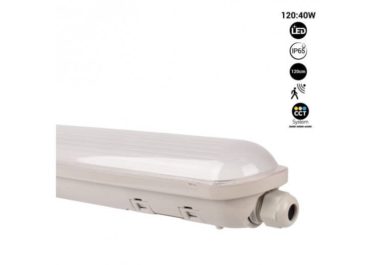 Réglette LED étanche CCT connectable avec capteur de mouvement-120cm-40W-IP65 - B8400-120-S-CCT - Barcelona LED 2