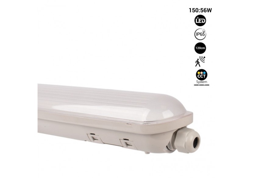 Réglette LED étanche CCT connectable avec détecteur de mouvement-150cm-56W-IP65 - B8400-150-S-CCT - Barcelona LED Réglette LED étanche CCT connectable avec détecteur de mouvement-150cm-56W-IP65 - B8400-150-S-CCT - Barcelona LED