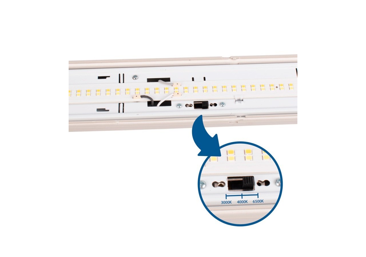 Réglette LED étanche CCT connectable avec détecteur de mouvement-150cm-56W-IP65 - B8400-150-S-CCT - Barcelona LED