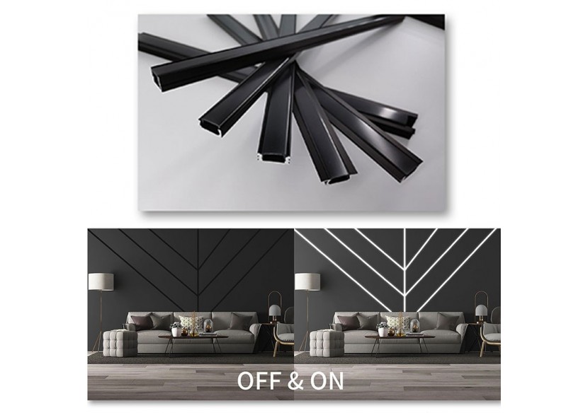 Diffuseur noir pour profilé de 17mm (2m) - BDN17 - Barcelona LED Diffuseur noir pour profilé de 17mm (2m) - BDN17 - Barcelona LED