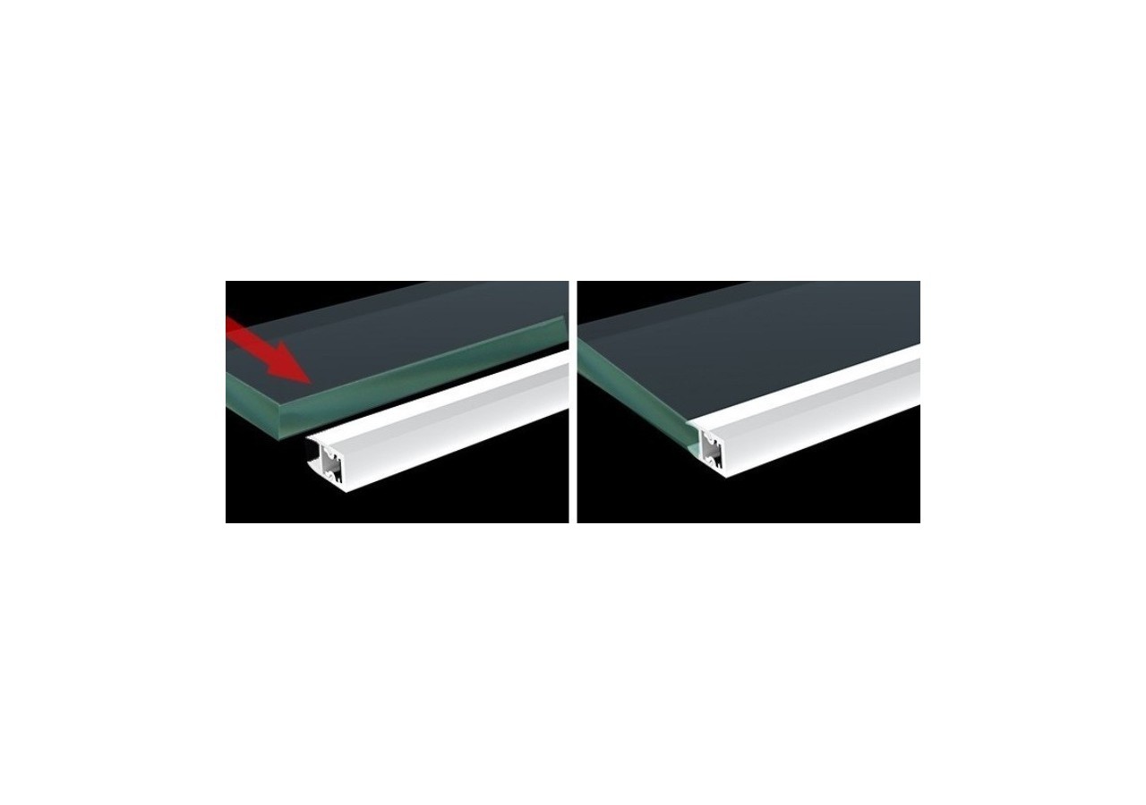 Profilé aluminium pour vitre et étagère 25x14mm (2m) - BPERFALP138 - Barcelona LED
