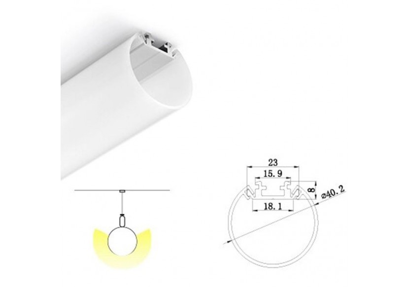 Diffuseur diamètre 40.2mm pour profilé aluminium BPERFT40 - BDRGT40 - Barcelona LED Diffuseur diamètre 40.2mm pour profilé aluminium BPERFT40 - BDRGT40 - Barcelona LED