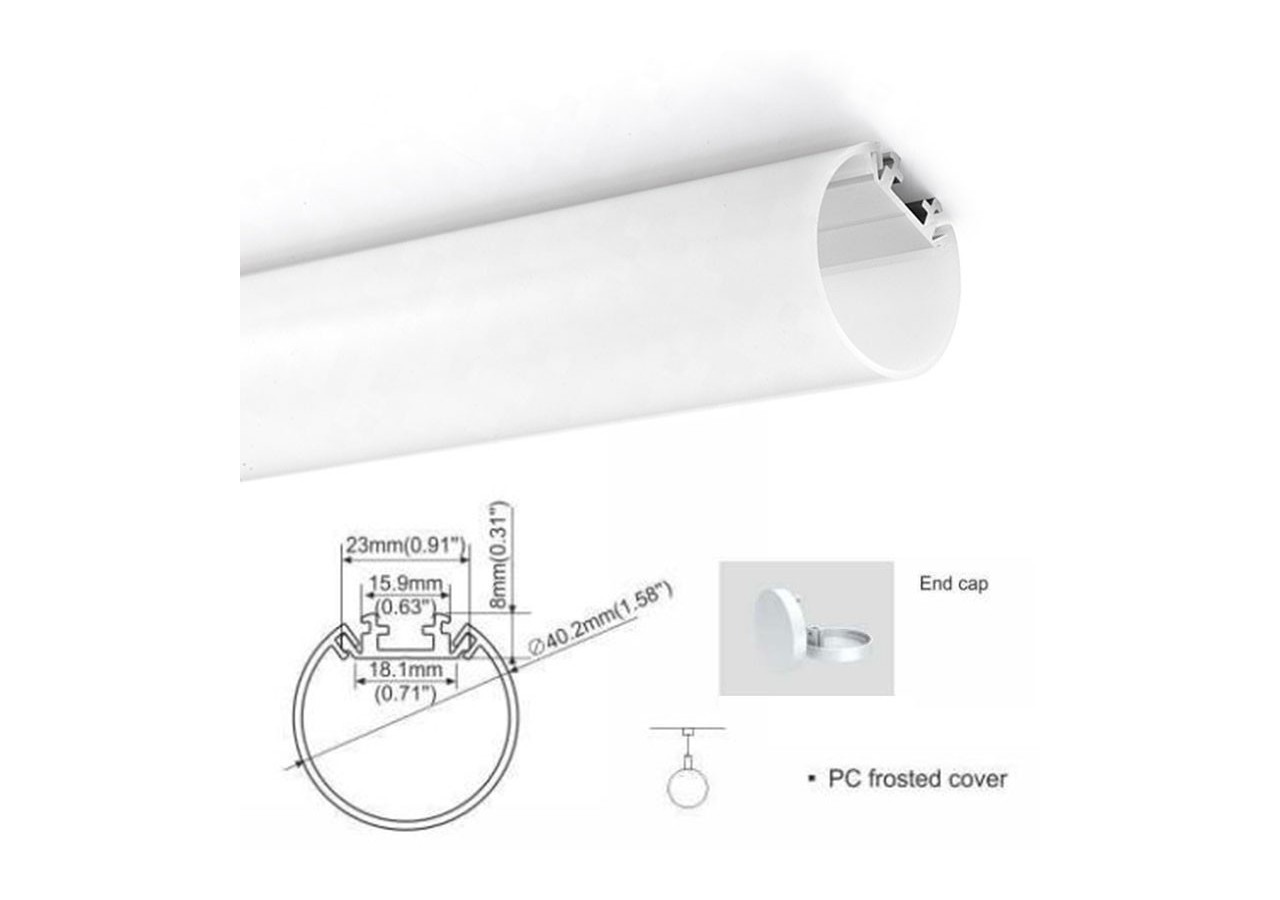 Diffuseur diamètre 40.2mm pour profilé aluminium BPERFT40 - BDRGT40 - Barcelona LED