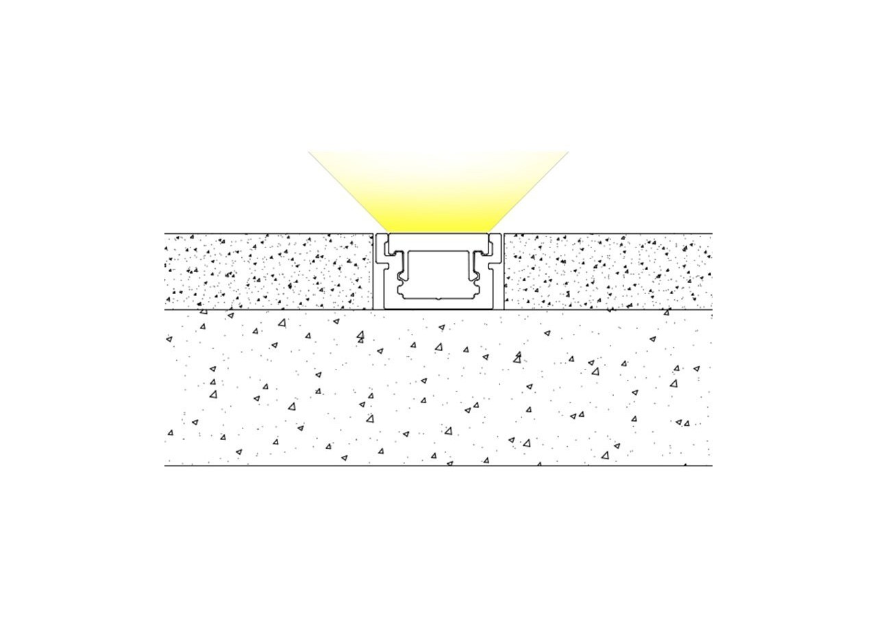 Profilé en aluminium encastrable au sol 22x13mm (2m) - BPERFALP131 - Barcelona LED