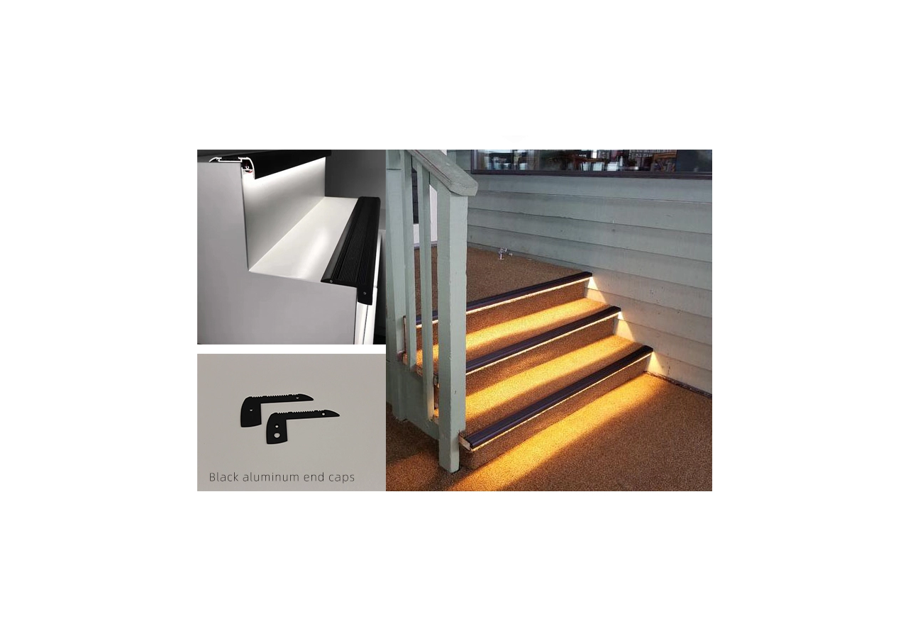 Profilé en aluminium pour éclairage des escaliers 65x27.5mm (2m) - BPERFALP024R-N - Barcelona LED