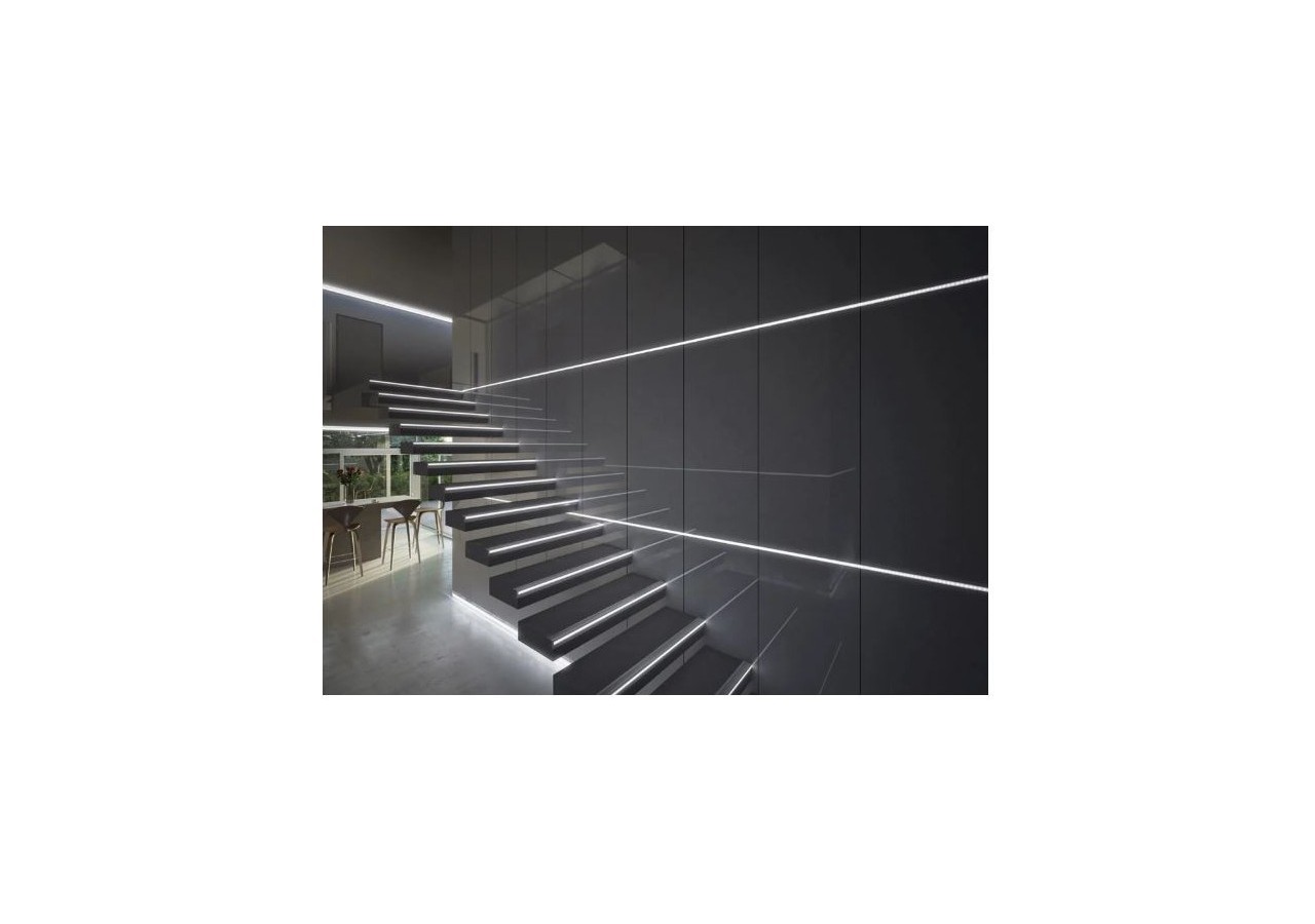 Profilé en aluminium pour éclairage des escaliers 65x27.5mm (2m) - BPERFALP024R-N - Barcelona LED