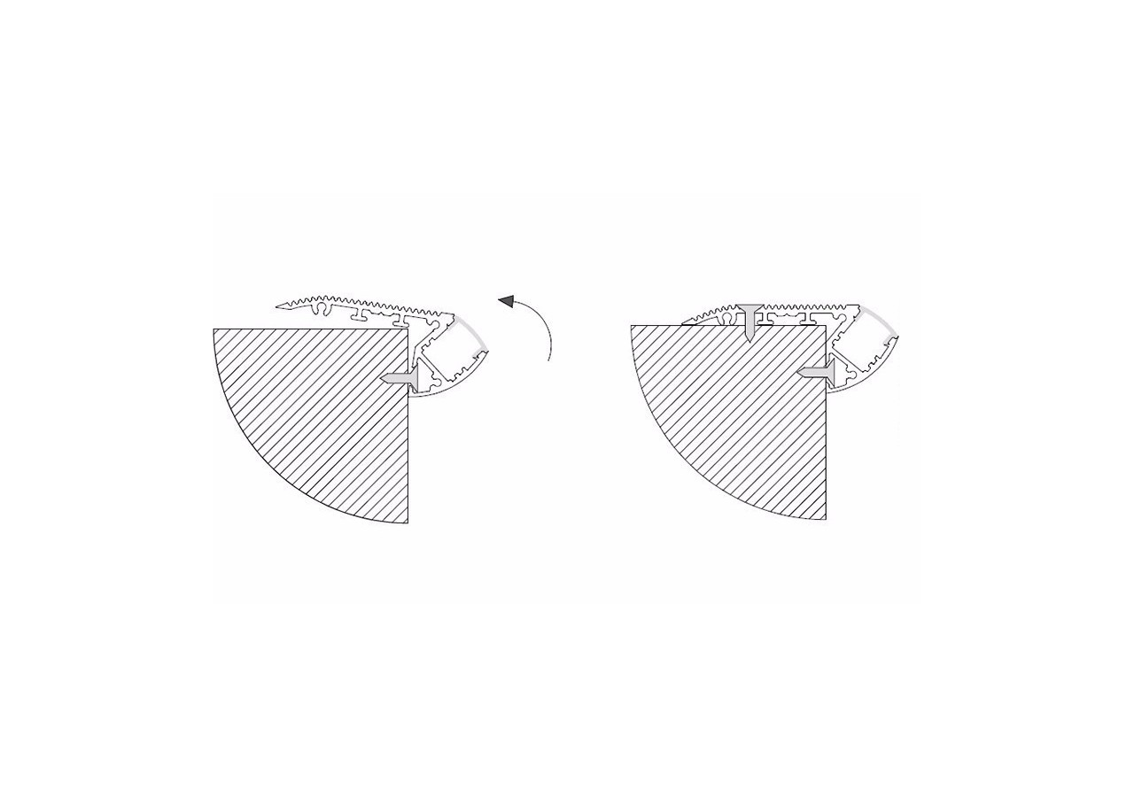 Profilé en aluminium pour éclairage des escaliers 65x27.5mm (2m) - BPERFALP024R-N - Barcelona LED