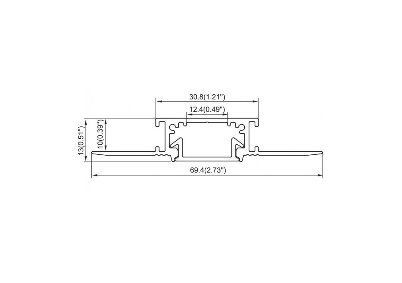 Profilé aluminium placoplâtre 30,8x10mm (2m) - BPERFALP156 - Barcelona LED
