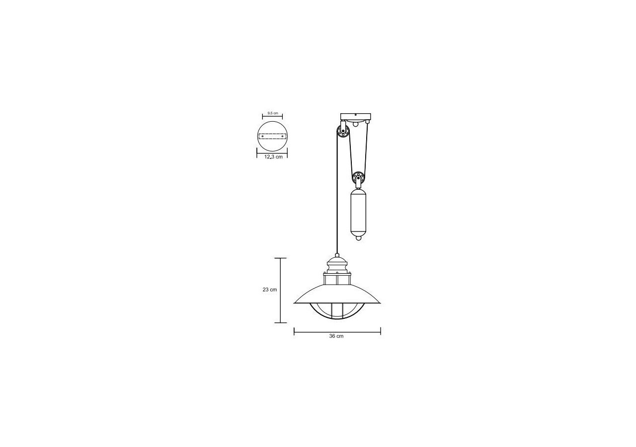 Suspension à poulie "Coal Pendant" E27 - LV245-C - Barcelona LED