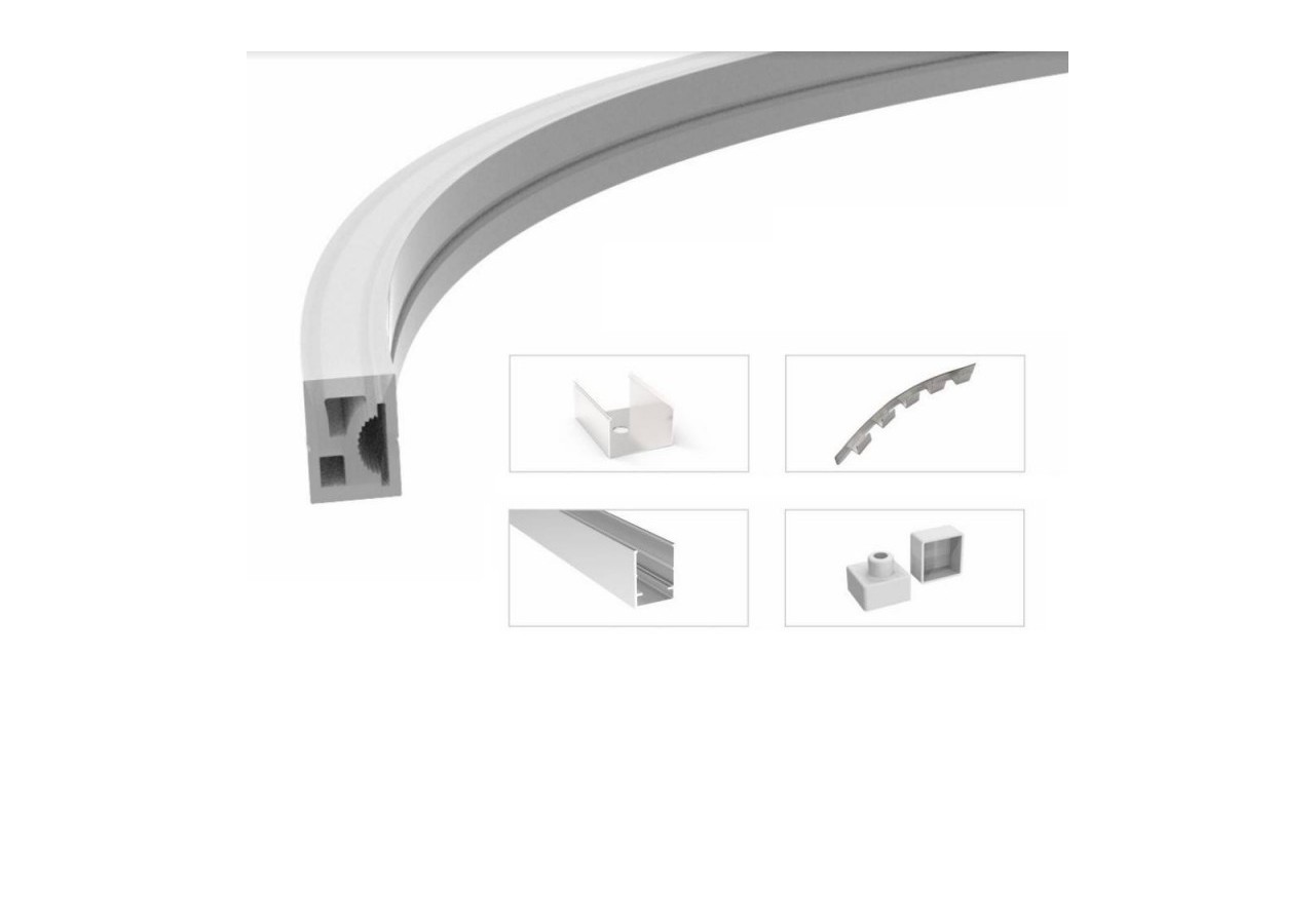 Étui flexible en silicone pour la conversion des bandes LED en néon-16x16mm-5m - BPERFLEX16X16-S - Barcelona LED