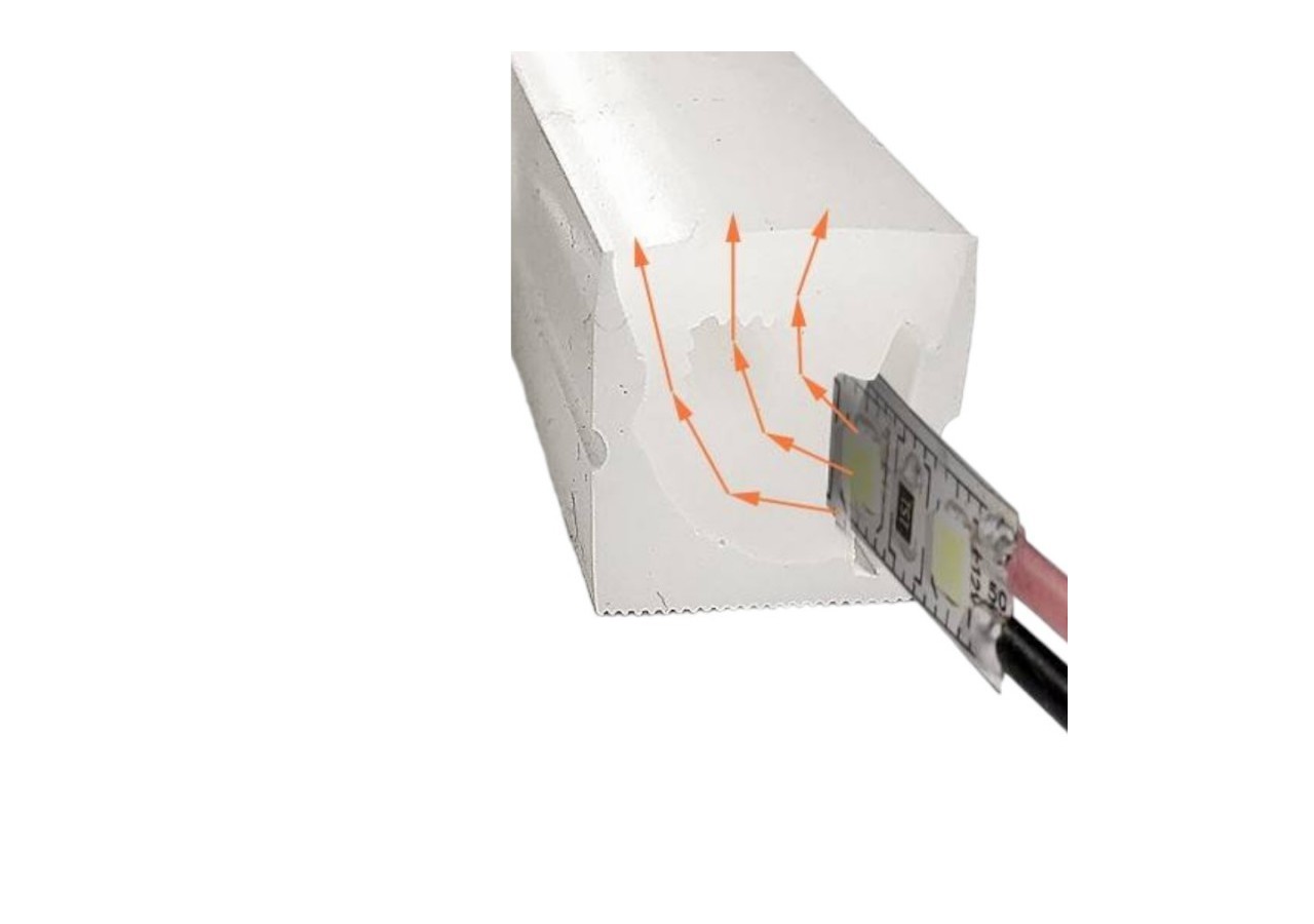 Étui flexible en silicone pour la conversion des bandes LED en néon-16x16mm-5m - BPERFLEX16X16-S - Barcelona LED