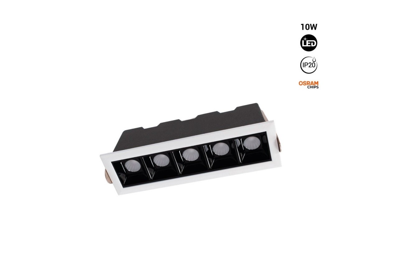 Spot linéaire LED encastré 10W-Puce OSRAM-UGR18-IRC90 - B1212-B-BN - Barcelona LED