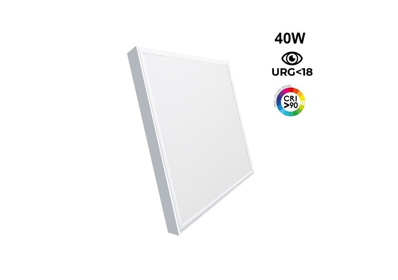 Panneau LED 60x60 en saillie extra-plat-Driver OSRAM-40W-UGR18-IRC90-Avec KIT de montage - B4292-UGR18-BN - Barcelona LED