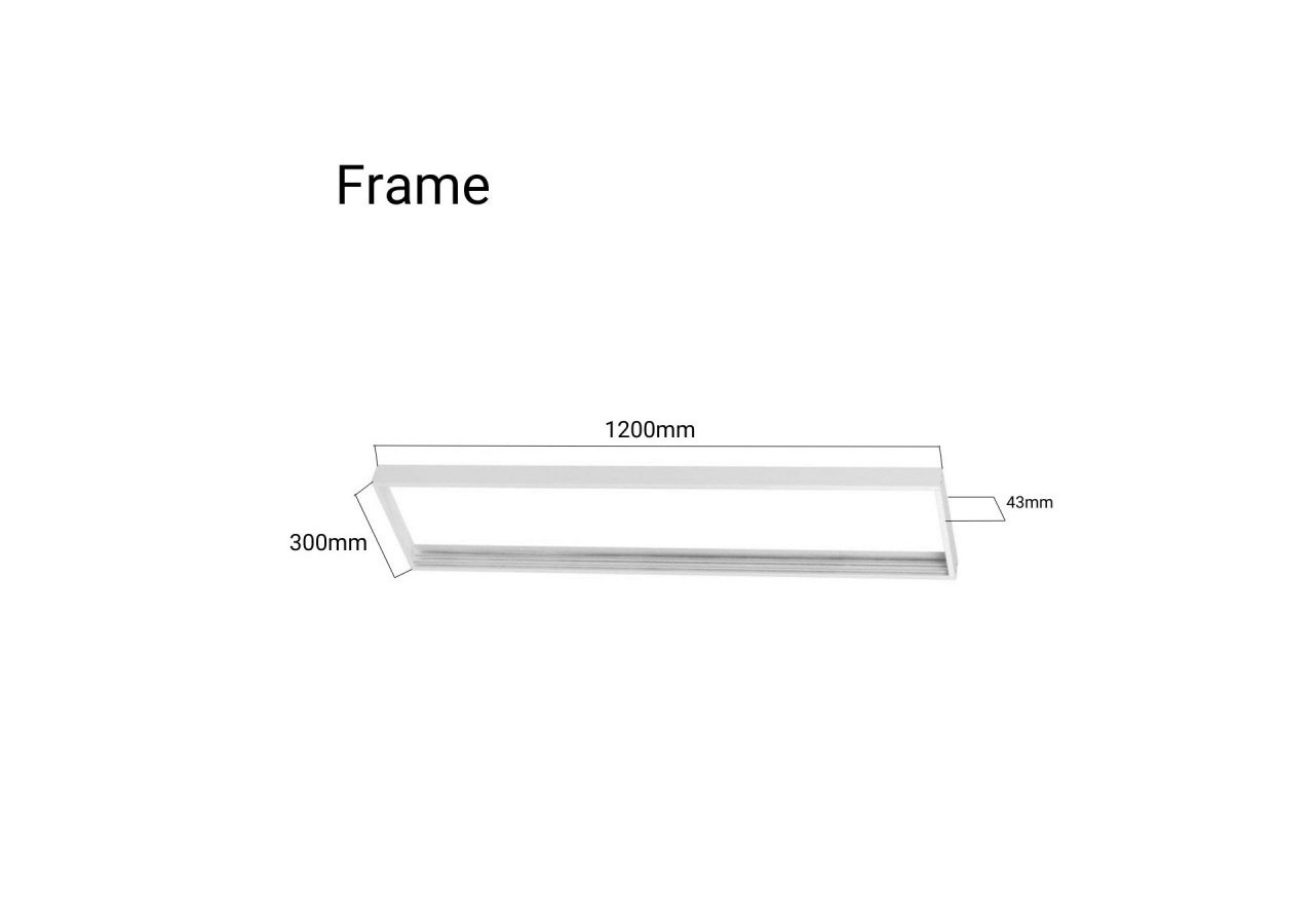 Panneau LED 120x30 extra-plat en saillie-Driver Philips-44W-UGR19-Avec KIT de montage - B4290-BC - Barcelona LED