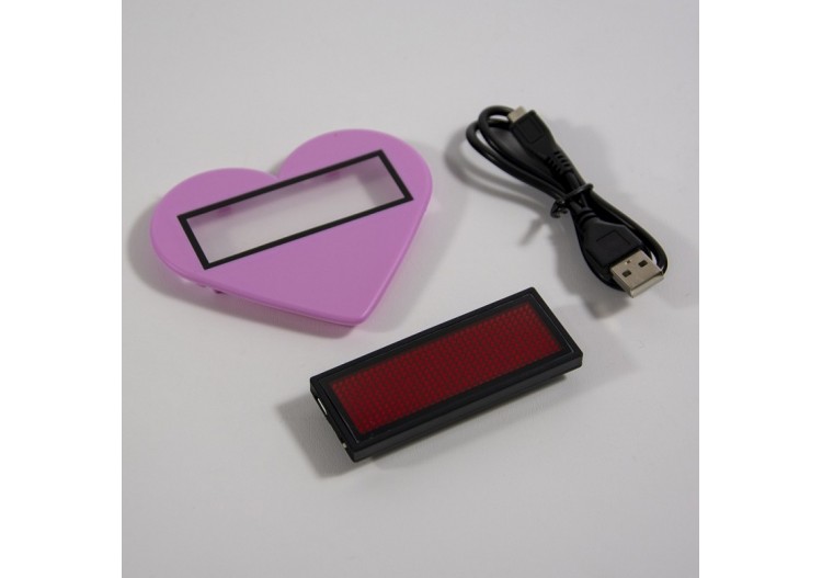 Afficheur LED portable programmable avec cadre en forme cœur - MDB1236XR-ROSA - Barcelona LED