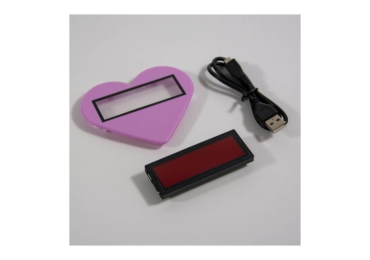 Afficheur LED portable programmable avec cadre en forme cœur - MDB1236XR-ROSA - Barcelona LED