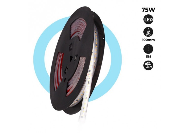 Ruban LED 230V 75W (600xSMD2835) 12mm IP67 Rouleau de 5 mètres - B1535-BF - Barcelona LED