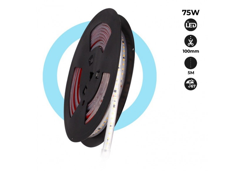 Ruban LED 230V 75W (600xSMD2835) 12mm IP67 Rouleau de 5 mètres - B1535-BF - Barcelona LED Ruban LED 230V 75W (600xSMD2835) 12mm IP67 Rouleau de 5 mètres - B1535-BF - Barcelona LED