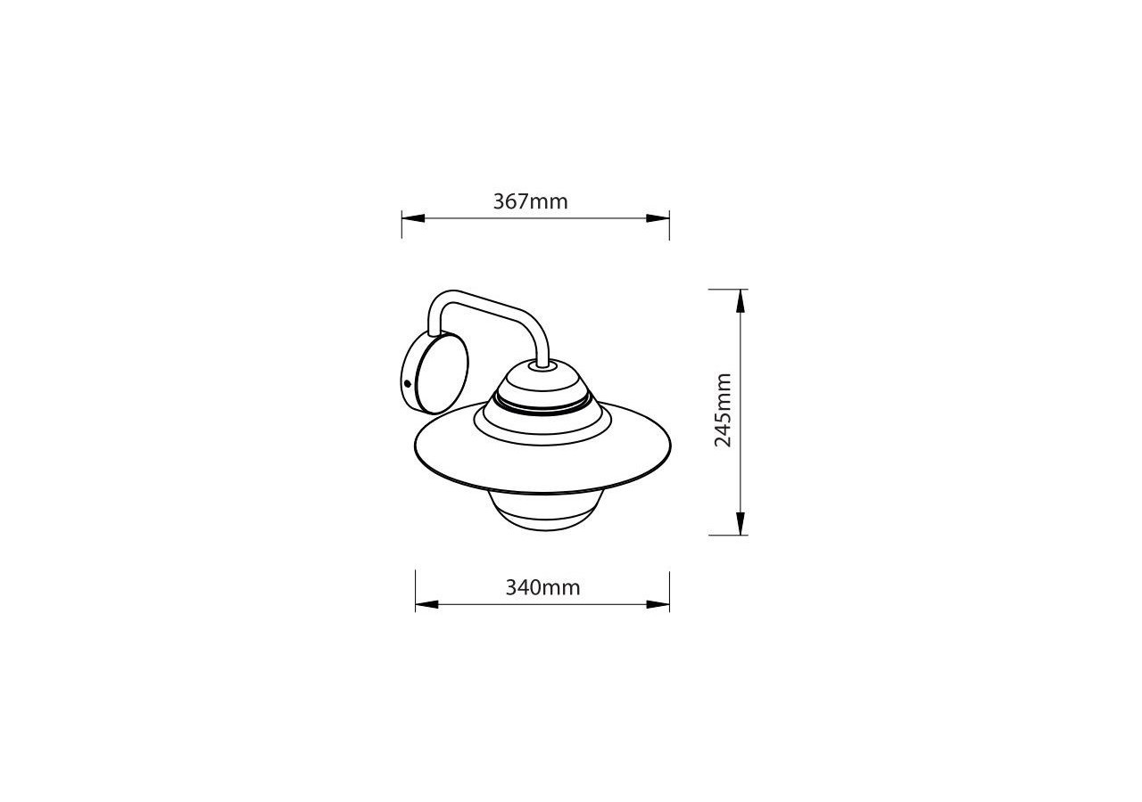 Applique murale extérieur "Hat" IP44 E27 - L1558-G - Barcelona LED