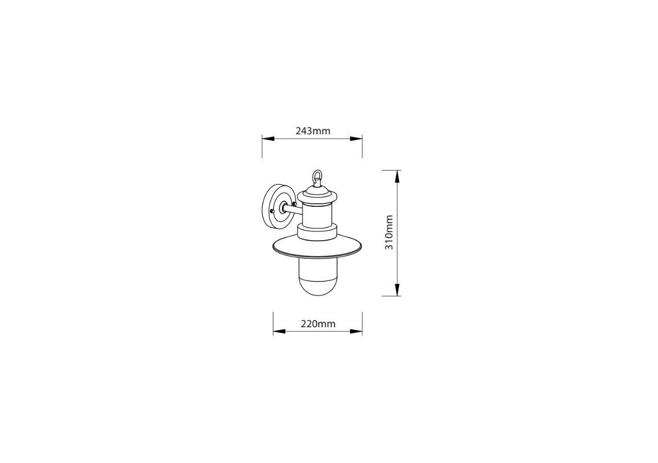 Applique murale extérieur "Sea" IP44 E27 - L1557-VE - Barcelona LED