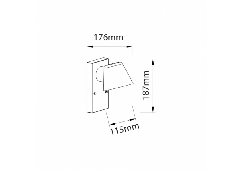 Applique murale extérieur "Styl" GU10 IP44 - L1553-N - Barcelona LED Applique murale extérieur "Styl" GU10 IP44 - L1553-N - Barcelona LED