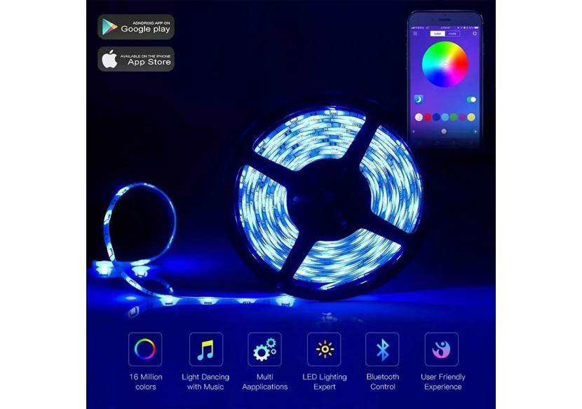 Ruban LED intelligent IC RGB 12V DC-14,4 W/m-IP65-60 LED/m-Largeur 10mm-5 mètres - B1575RGB - Barcelona LED Ruban LED intelligent IC RGB 12V DC-14,4 W/m-IP65-60 LED/m-Largeur 10mm-5 mètres - B1575RGB - Barcelona LED