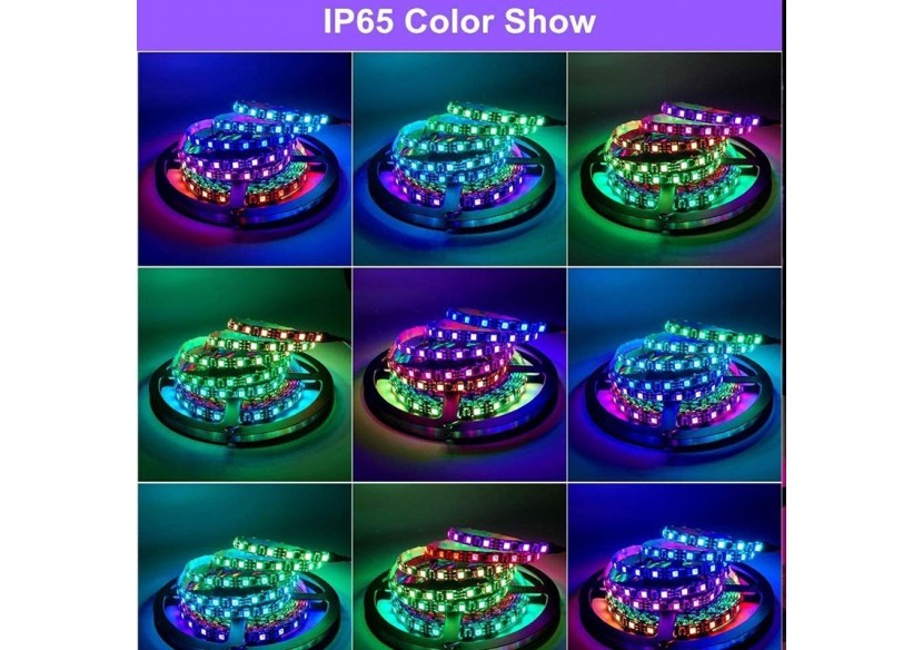 Ruban LED intelligent IC RGB 12V DC-14,4 W/m-IP65-60 LED/m-Largeur 10mm-5 mètres - B1575RGB - Barcelona LED Ruban LED intelligent IC RGB 12V DC-14,4 W/m-IP65-60 LED/m-Largeur 10mm-5 mètres - B1575RGB - Barcelona LED