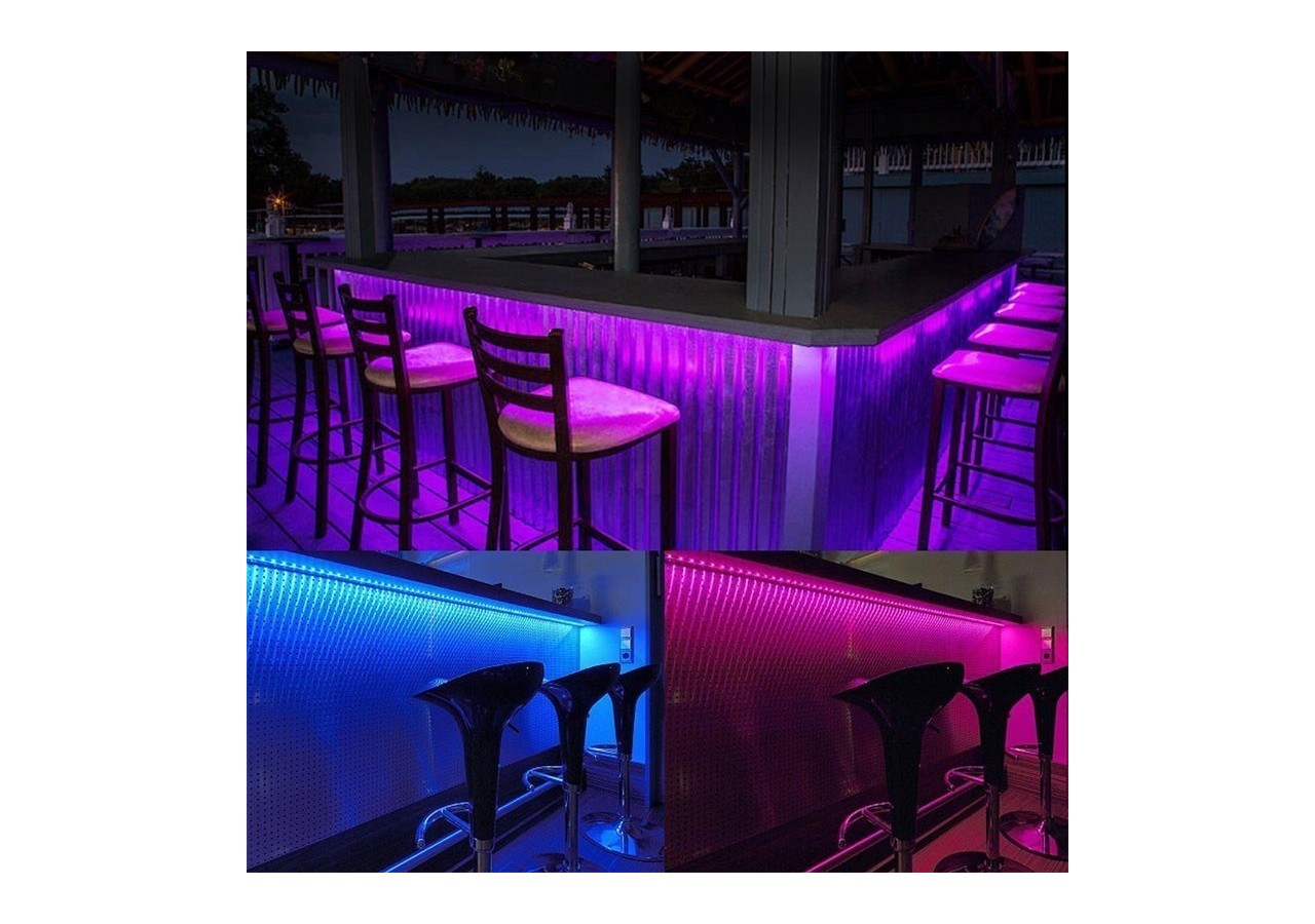 Ruban LED intelligent IC RGB 12V DC-14,4 W/m-IP65-60 LED/m-Largeur 10mm-5 mètres - B1575RGB - Barcelona LED