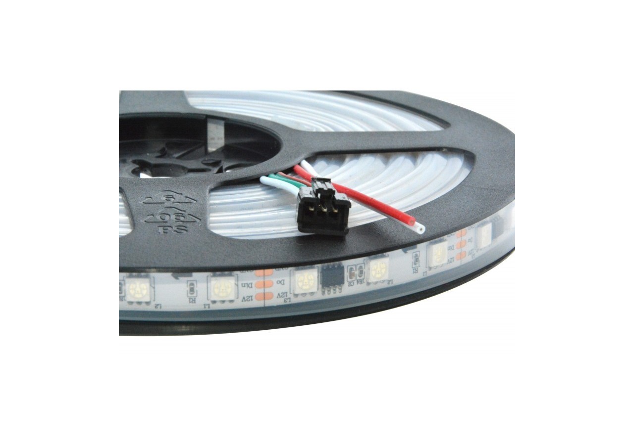 Ruban LED intelligent IC RGB 12V DC-14,4 W/m-IP65-60 LED/m-Largeur 10mm-5 mètres - B1575RGB - Barcelona LED