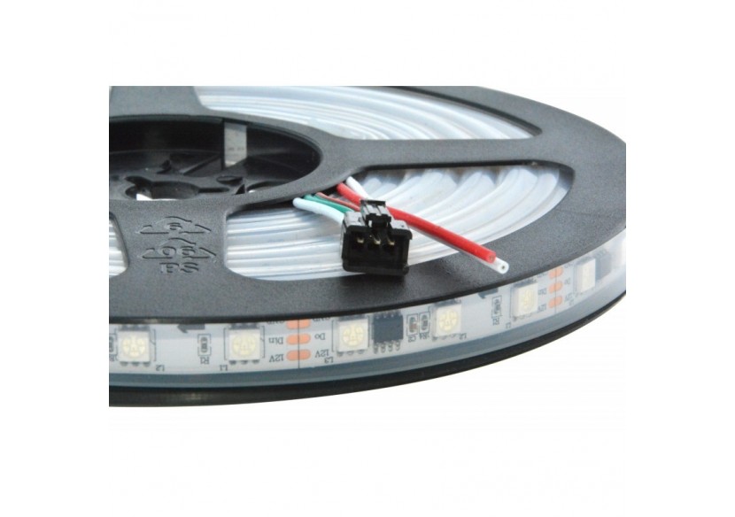 Ruban LED intelligent IC RGB 12V DC-14,4 W/m-IP65-60 LED/m-Largeur 10mm-5 mètres - B1575RGB - Barcelona LED Ruban LED intelligent IC RGB 12V DC-14,4 W/m-IP65-60 LED/m-Largeur 10mm-5 mètres - B1575RGB - Barcelona LED