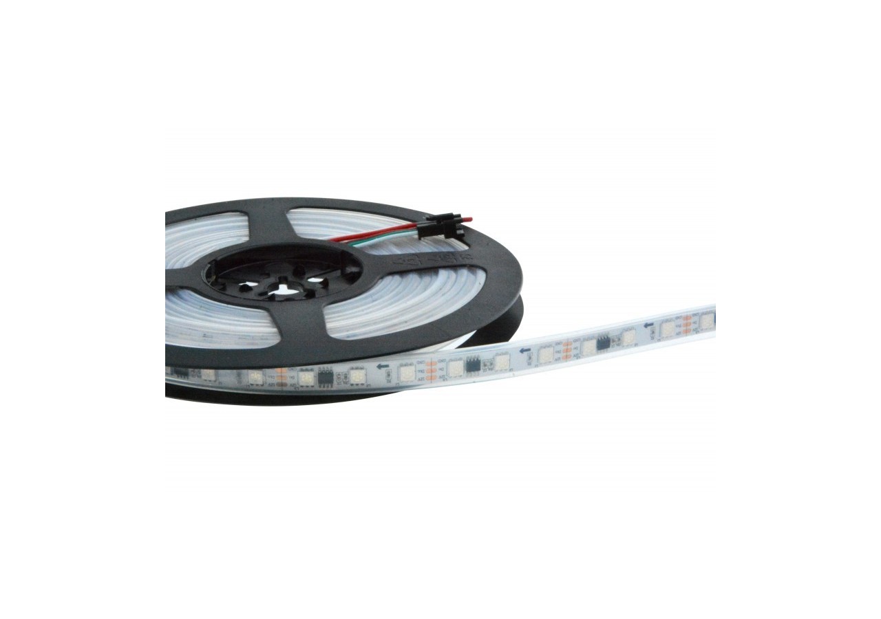 Ruban LED intelligent IC RGB 12V DC-14,4 W/m-IP65-60 LED/m-Largeur 10mm-5 mètres - B1575RGB - Barcelona LED